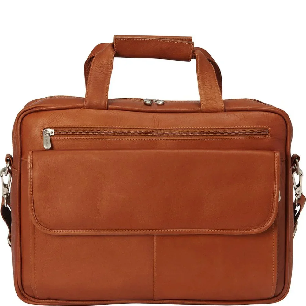 Piel Leather Slim Top-Zip Laptop Briefcase 3002